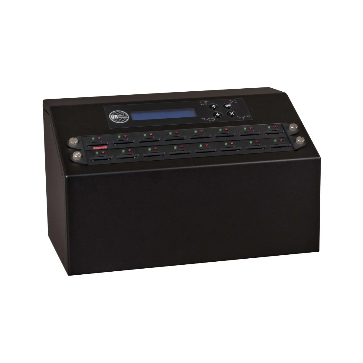 SD 3.0 series memory card duplicator with SD cards inserted